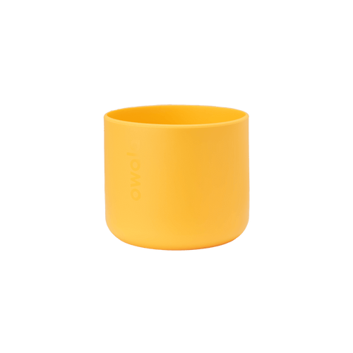 Bottle Boot 24oz in bright yellow silicone; small cylindrical form